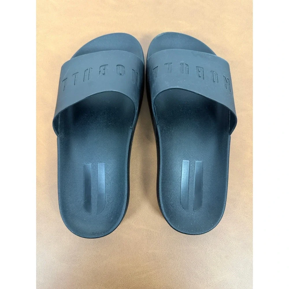 NoBull Black Rubber Slides Slip On Sandals Men's 6 Women's 7.5